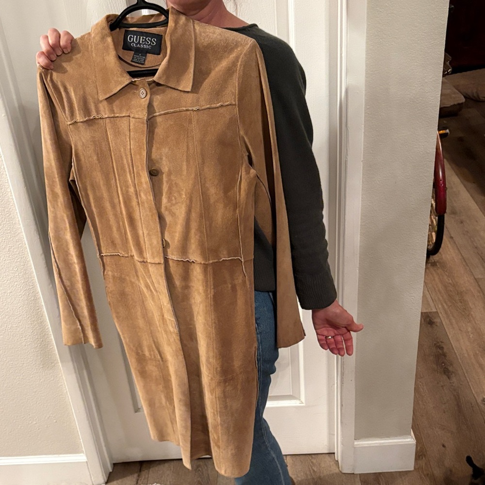 GUESS Classic Women's Leather Trench Coat